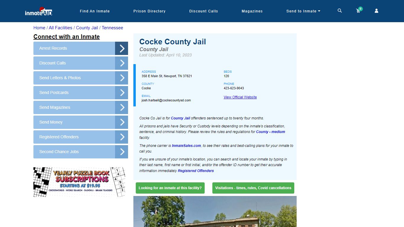 Cocke County Jail - Inmate Locator - Newport, TN